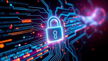 Un hologramme représentant un cadenas dans un système informatique